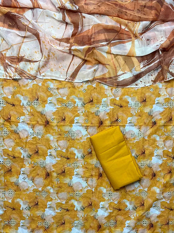 All Over Embroidered Printed Lawn Collection 2025 (MJ-03)
