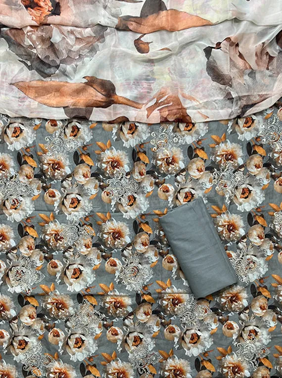 All Over Embroidered Printed Lawn Collection 2025 (MJ-07)