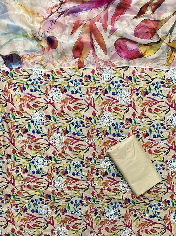 All Over Embroidered Printed Lawn Collection 2025 (MJ-08)
