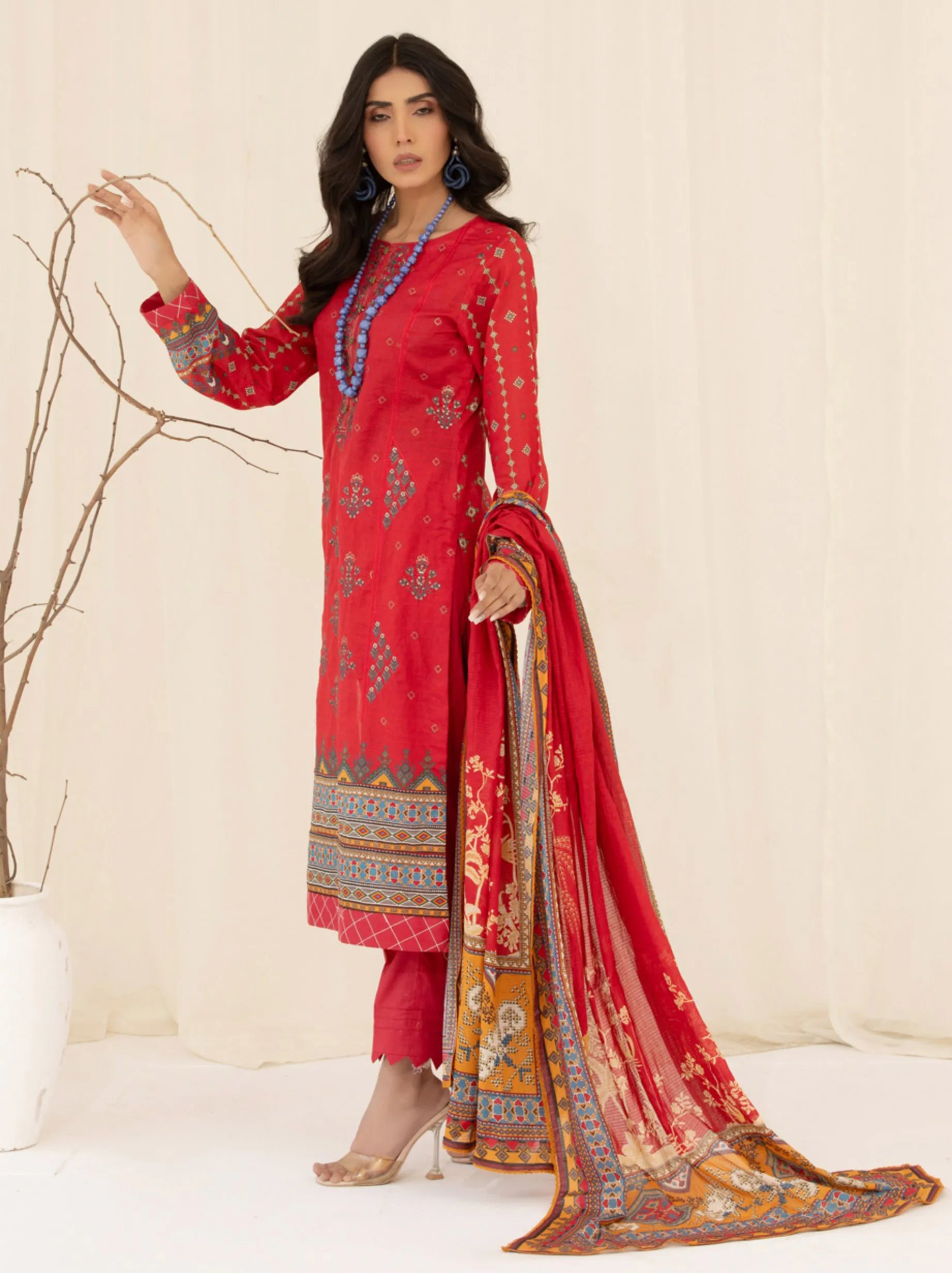 Almish Embroidery Slub Lawn Collection 2024 By Jasper (JO-401)