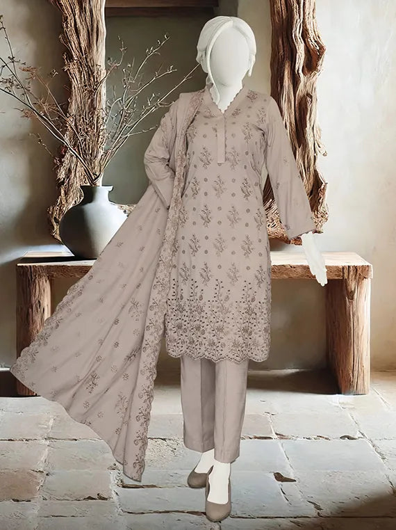 Amal by ABC Embroidered Slub Peach Collection 2025 (D-02)