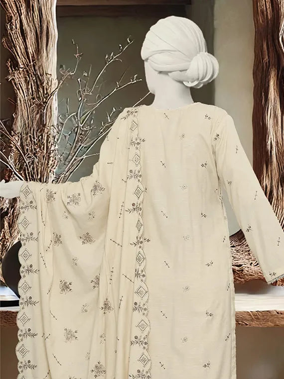 Amal by ABC Embroidered Slub Peach Collection 2025 (D-06)