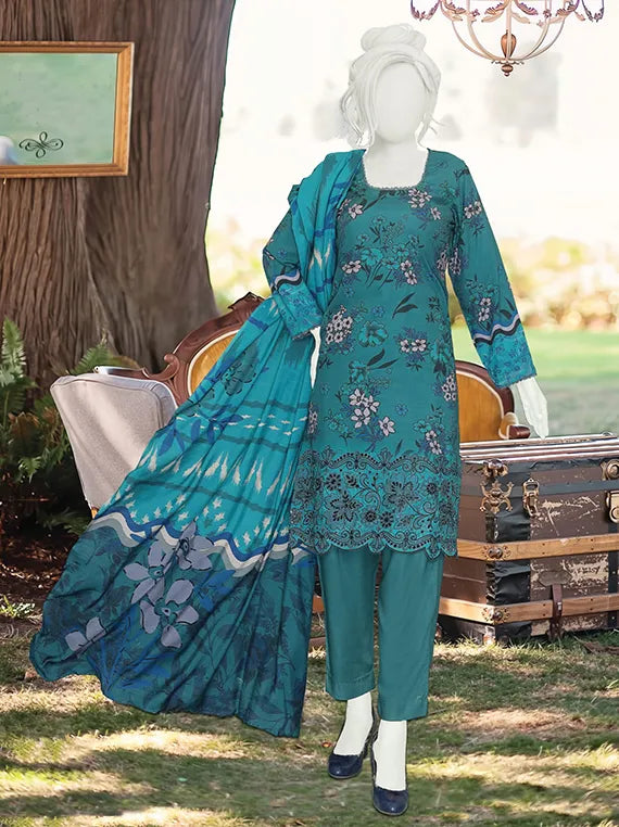 Anaya Embroidered Printed Winter Slub Collection 2025 by ABC (D-379)