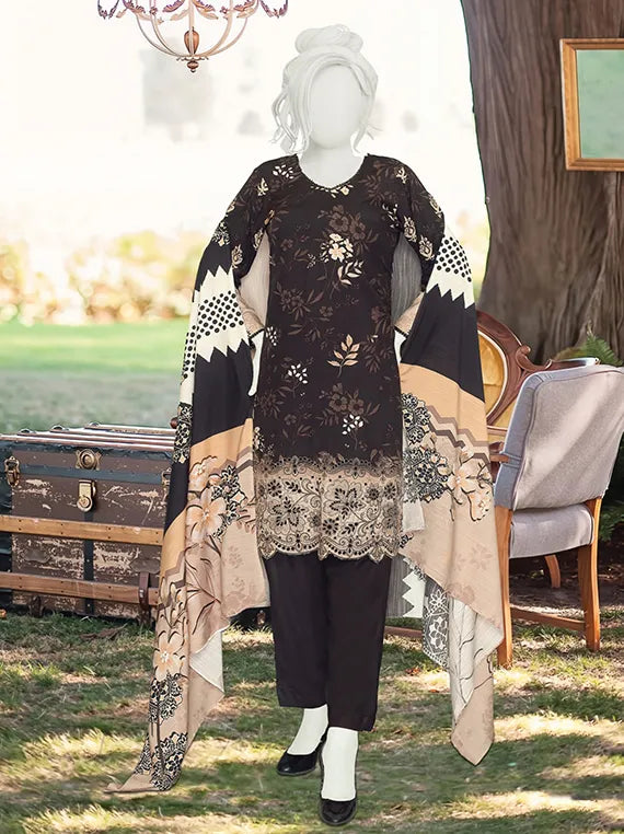 Anaya Embroidered Printed Winter Slub Collection 2025 by ABC (D-381)