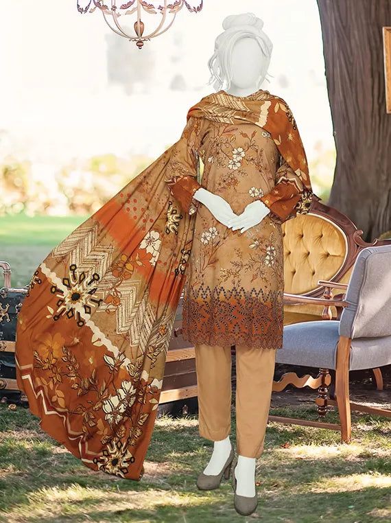 Anaya Embroidered Printed Winter Slub Collection 2025 by ABC