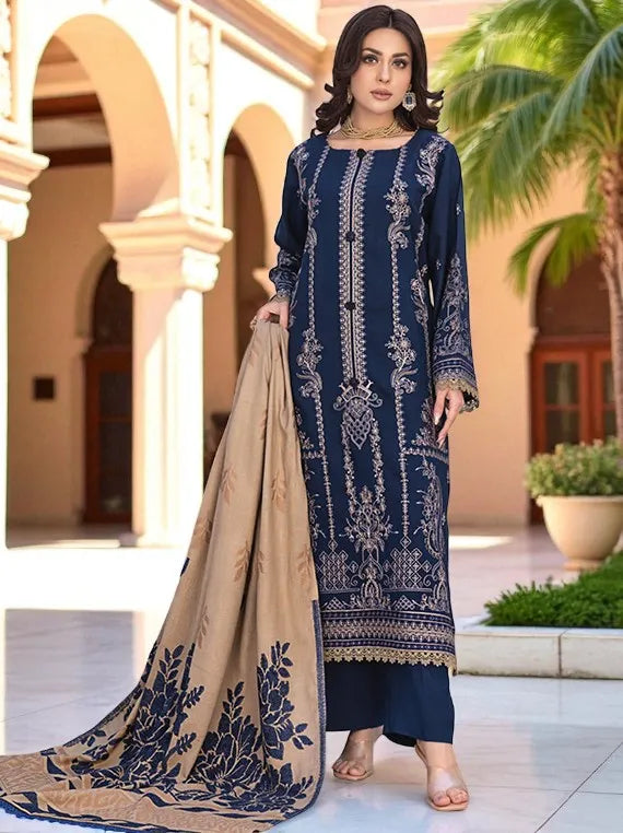 Anchal Embridered Zari Peach Collection 2025 By Wania (D-01)