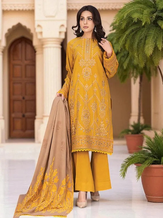 Anchal Embridered Zari Peach Collection 2025 By Wania (D-03)