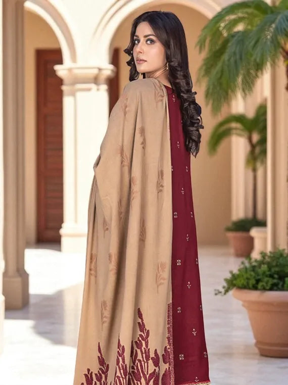 Anchal Embridered Zari Peach Collection 2025 By Wania (D-06)
