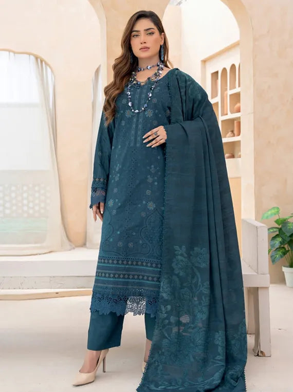 Anchal Embroidered Slub Peach Collection 2025 by Riaz Arts (D-05)