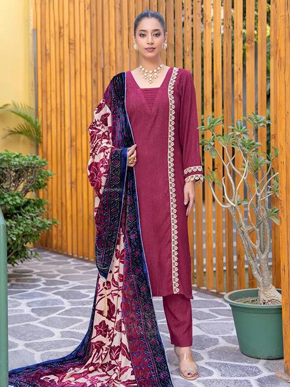 Angelina Dhanak Zarri Wool Collection 2025 by Chawla Fabrics (D-02)