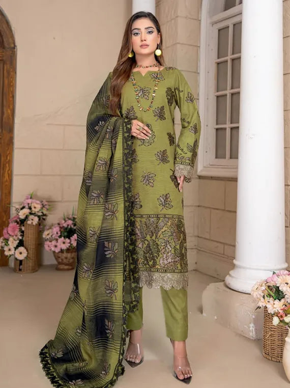 Anmol Dyed Yarn Winter Slub EMB Collection 2025 by Riaz Arts (D-03)
