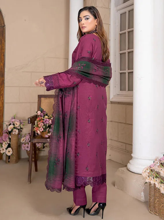 Anmol Dyed Yarn Winter Slub EMB Collection 2025 by Riaz Arts (D-05)