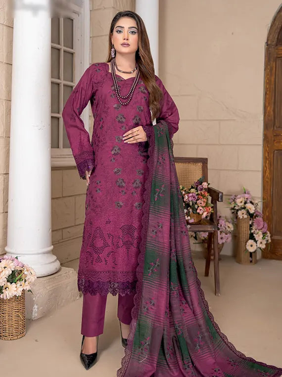 Anmol Dyed Yarn Winter Slub EMB Collection 2025 by Riaz Arts (D-05)