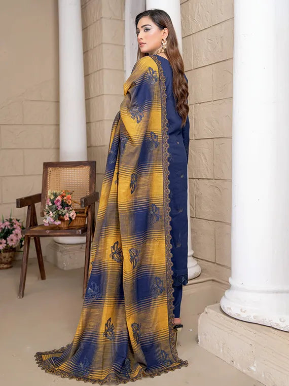 Anmol Dyed Yarn Winter Slub EMB Collection 2025 by Riaz Arts (D-06)