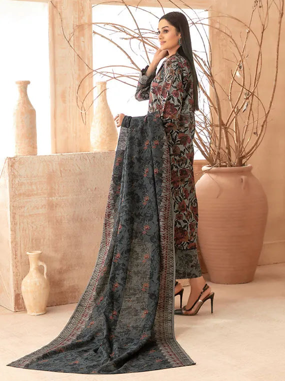 Areeka Boti Embroidered Rotary Printed Khaddar Collection 2025 By Tawakkal Fabric (D-5299)