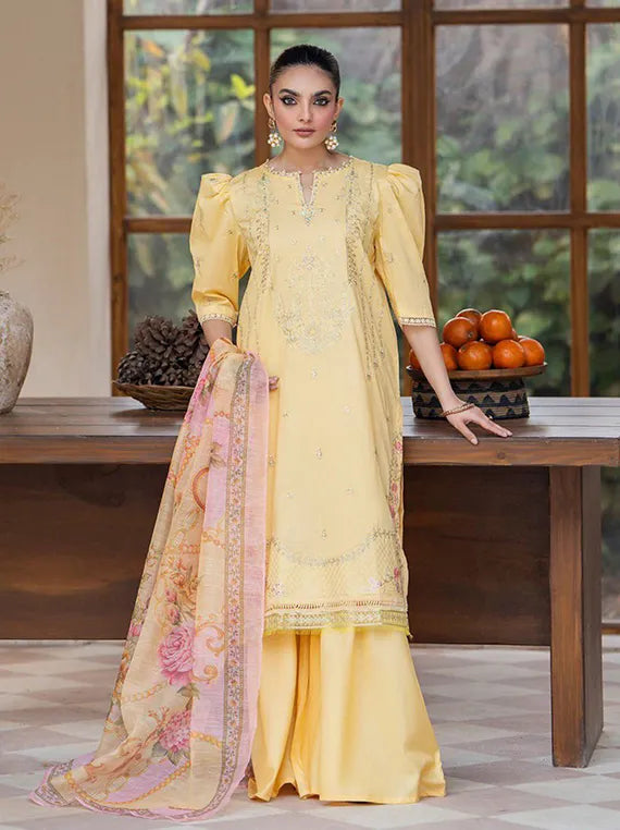 Arty 3PC Embroidered Lawn Collection 2025 by Sitara Textile (D-02)