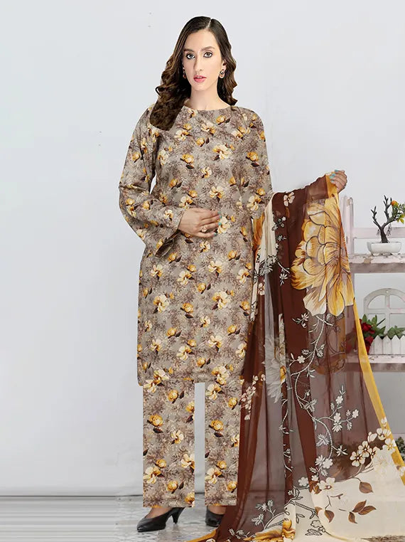 Aswa Noor Printed Linen Collection 2025 by Dur e Fishan (D-05)