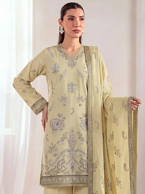 Azure by Fantak Unstitched Lawn Karandi Collection'26 V-549 (D-02)