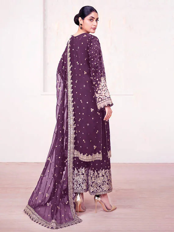 BAROQUE Exclusive Embroidered Chiffon Collection 2025 (UF-4038-PURPLE)