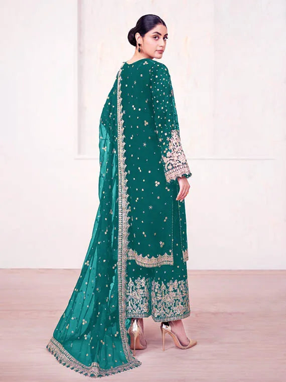 BAROQUE Exclusive Embroidered Chiffon Collection 2025 (UF-4038-TURQUOISE)