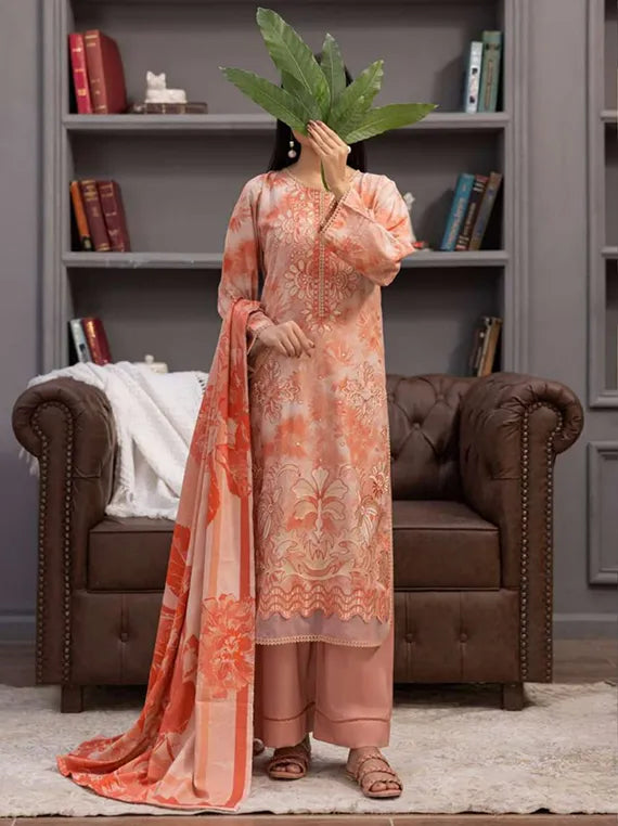 BATIK by Fantak Embroidered Bamboo Slub Collection 2025 (D-02)