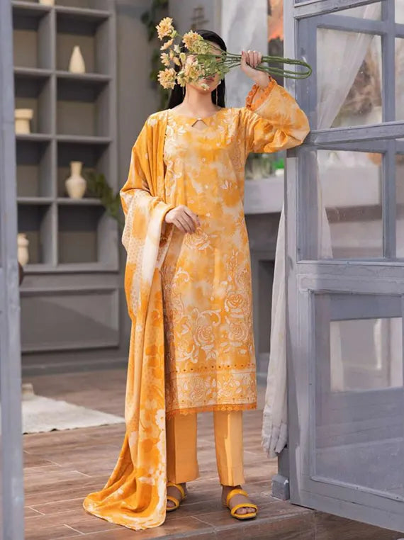 BATIK by Fantak Embroidered Bamboo Slub Collection 2025 (D-07)