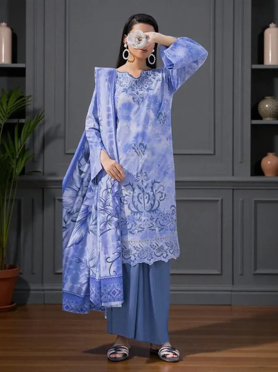 BATIK by Fantak Embroidered Bamboo Slub Collection 2025 (D-08)
