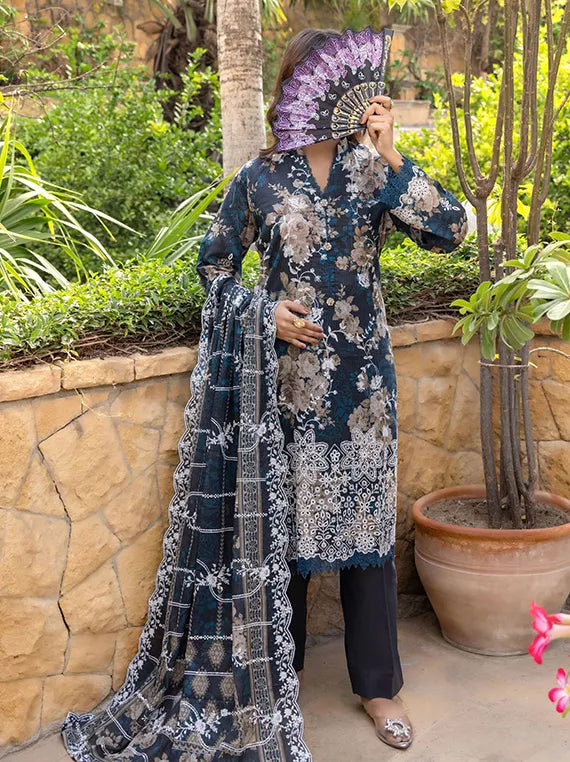 BELLA by Hafiz Tex Embroidered Collection 2026 (D-02)