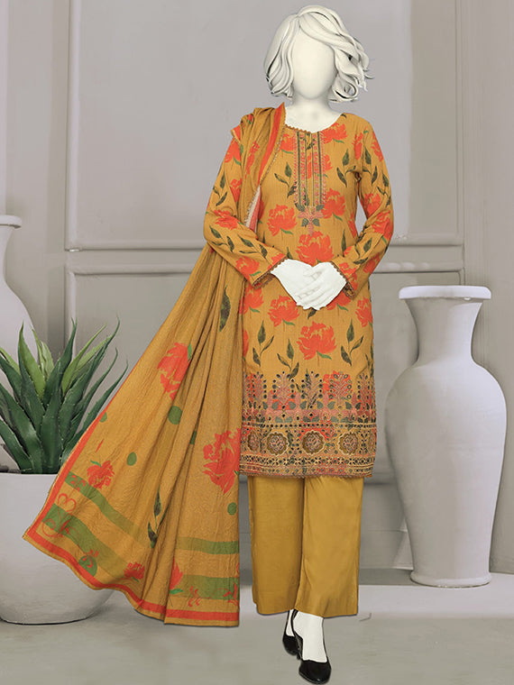 BISMIL Printed Embroidered Dhanak Collection 2025 By ABC (D-01)