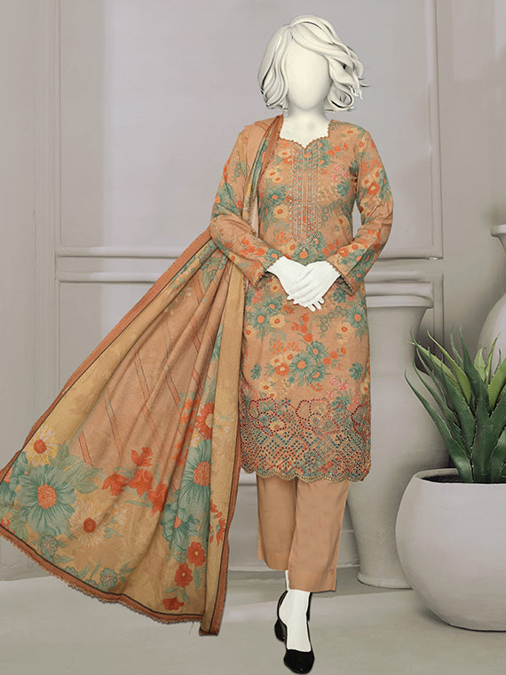 BISMIL Printed Embroidered Dhanak Collection 2025 By ABC (D-06)