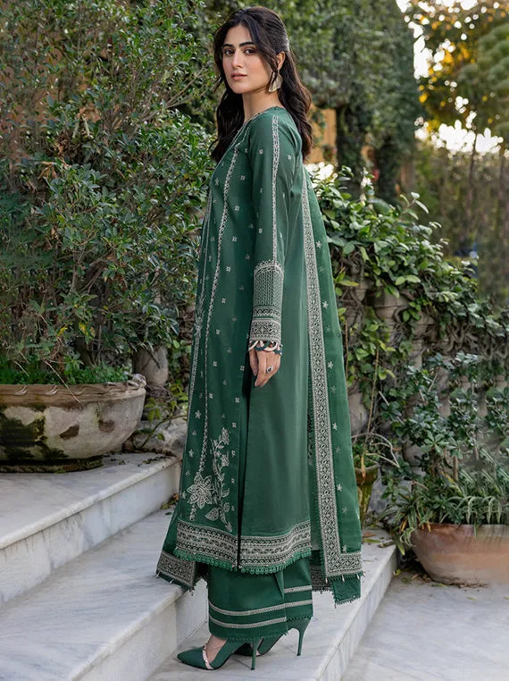 Bahar Embroidered Lawn Collection 2025 By Farasha (02-Emerlad-Eve)