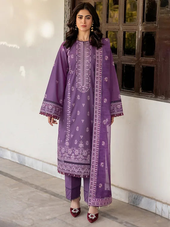 Bahar Embroidered Lawn Collection 2025 By Farasha (05-Dreamy-Glint)