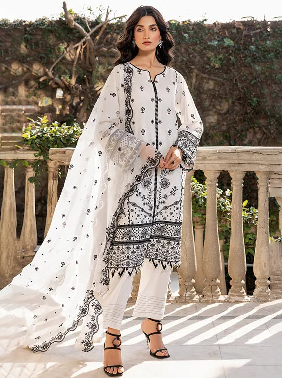 Bahar Embroidered Lawn Collection 2025 By Farasha (07-Ocean-Pearl)