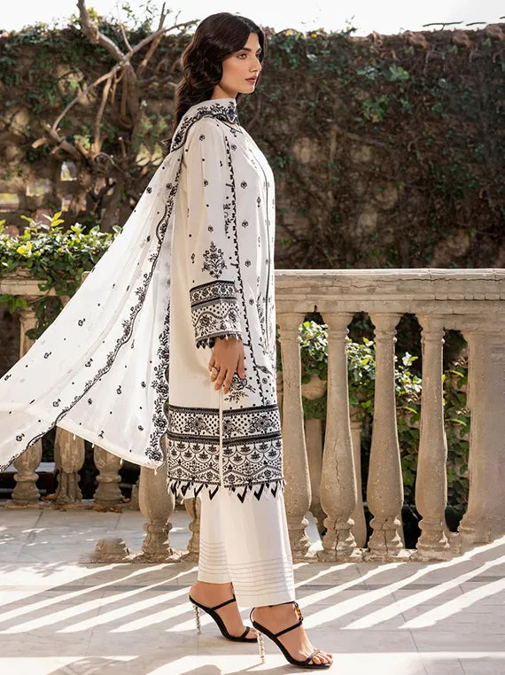 Bahar Embroidered Lawn Collection 2025 By Farasha (07-Ocean-Pearl)