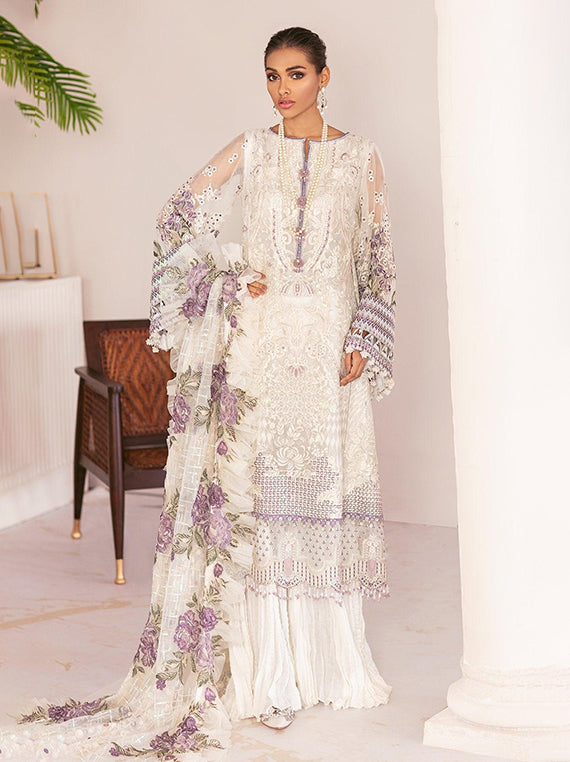 Baroque  Embroidered Fancy Collection (D-03 FLO WHITE)