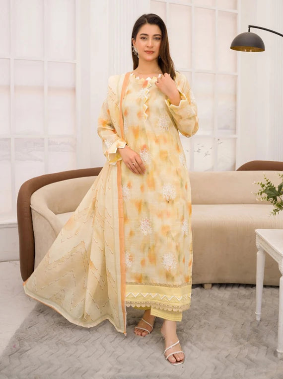 Batik by Abisha Fabrics Slub Lawn Collection 2026 Vol-45 (D-04)