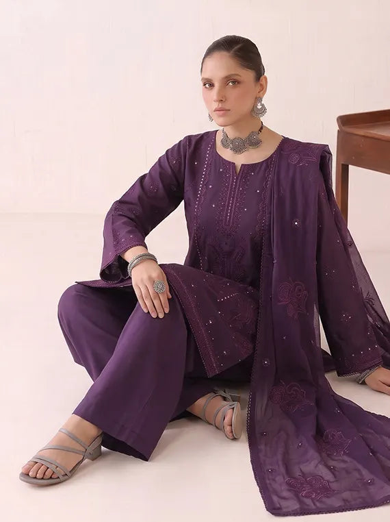 Beads by Fantak Unstitched Silk Slub Karandi Collection'26 V-600 (D-04)