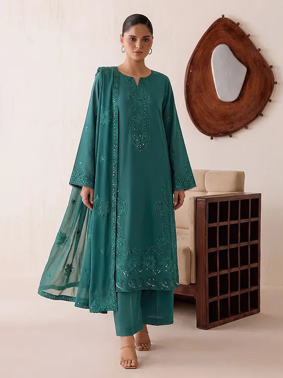 Beads by Fantak Unstitched Silk Slub Karandi Collection'26 V-600
