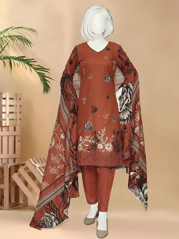 Bindi by ABC Embroidered Printed Khaddar Collection 2025 Vol-02 (D-1191)