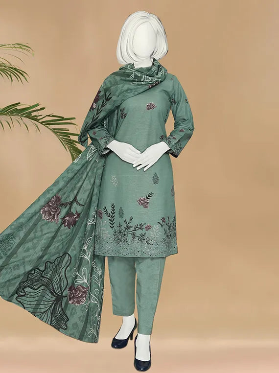 Bindi by ABC Embroidered Printed Khaddar Collection 2025 Vol-02 (D-1195)