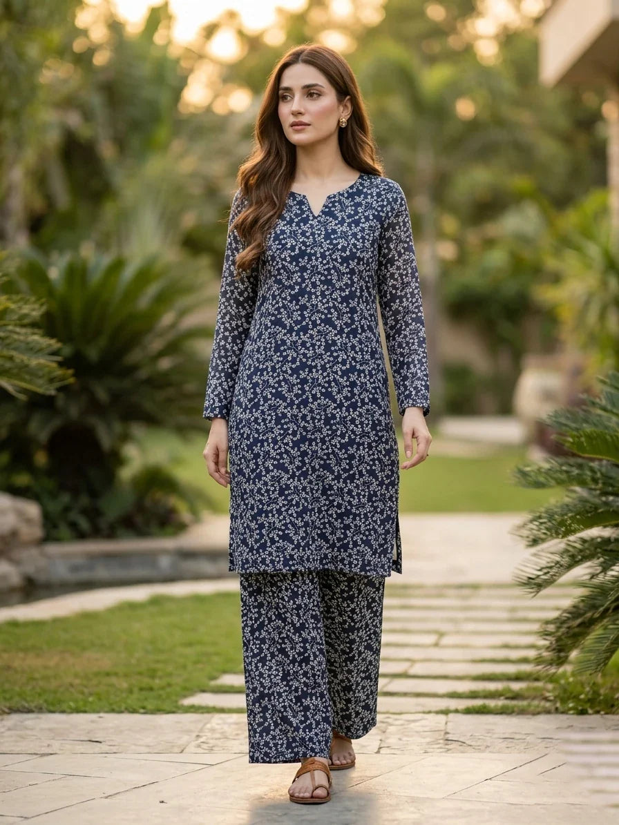 Black And White Printed Lawn Edit 2026 Vol-FA47 (D-02)