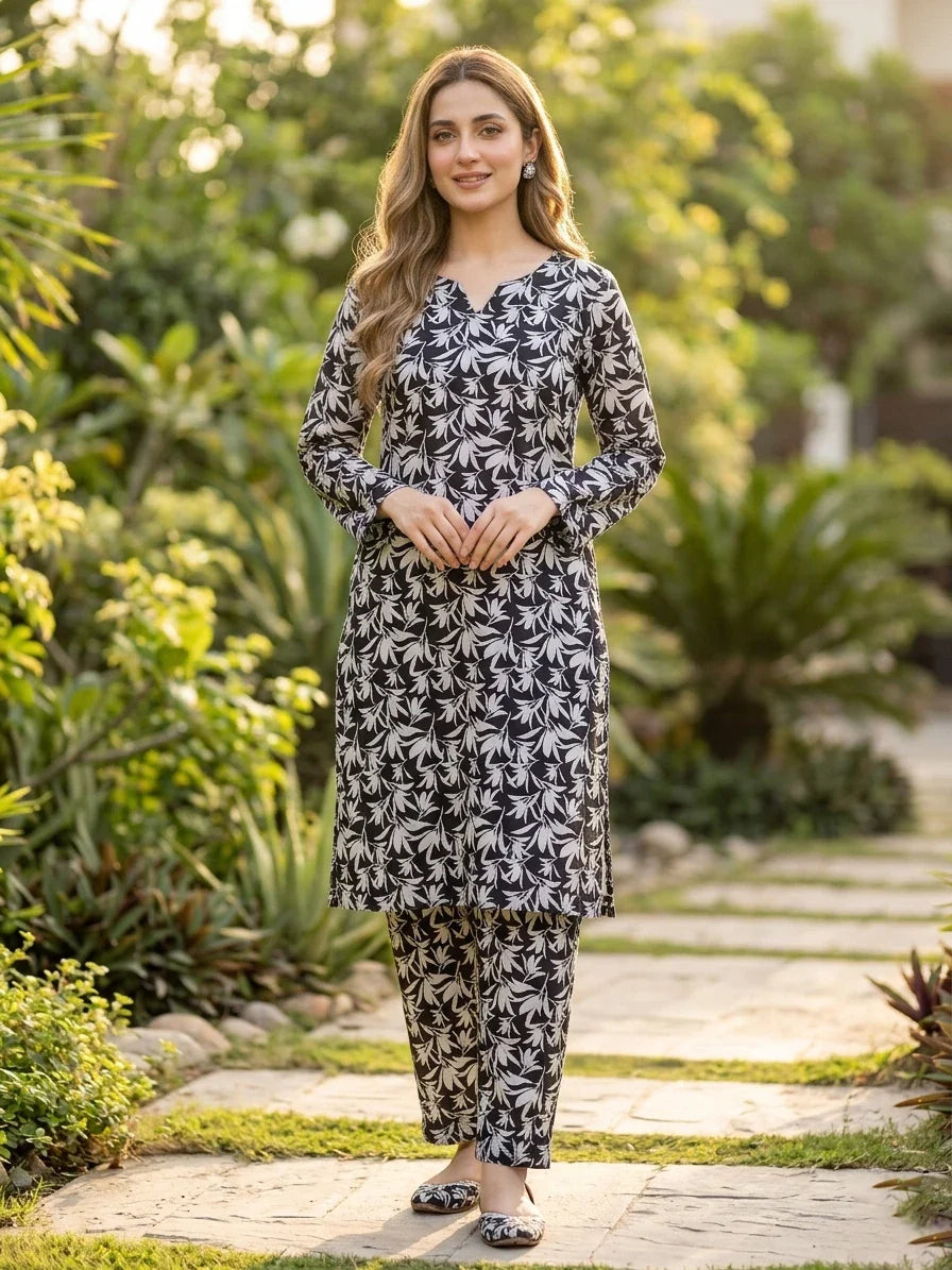 Black And White Printed Lawn Edit 2026 Vol-FA47 (D-05)