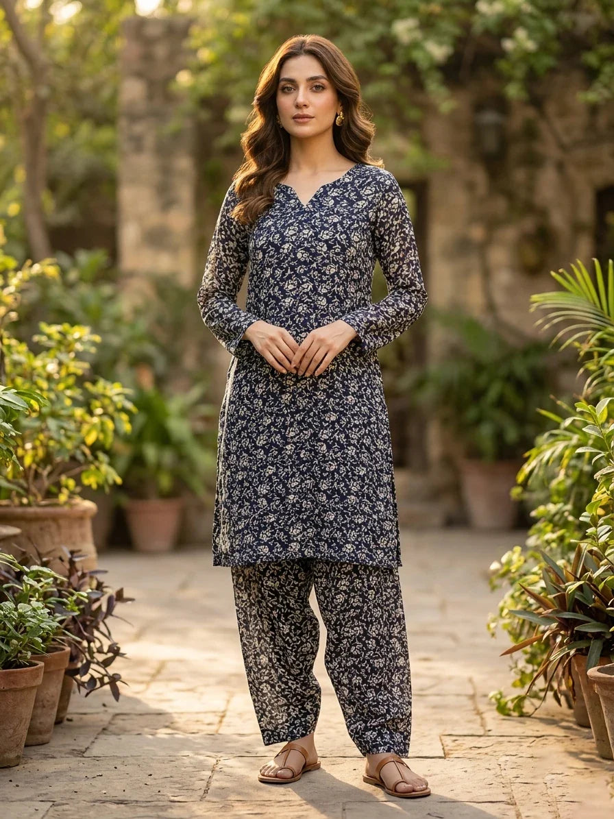 Black And White Printed Lawn Edit 2026 Vol-FA47 (D-09)