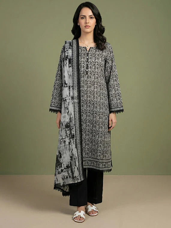 Black And White Printed Lawn Collection 2026 Vol-02 (D-02)