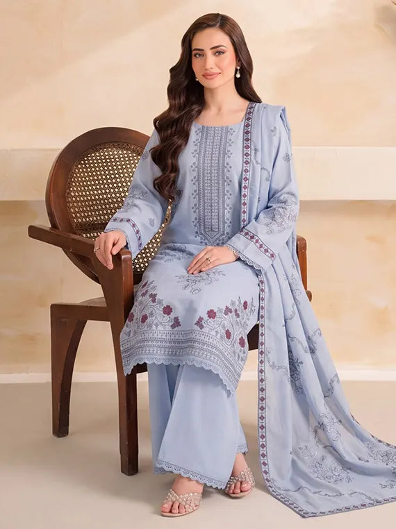 Bloom by Fantak Unstitched Dhanak Peach Slub Collection'26 V-544 (D-02)