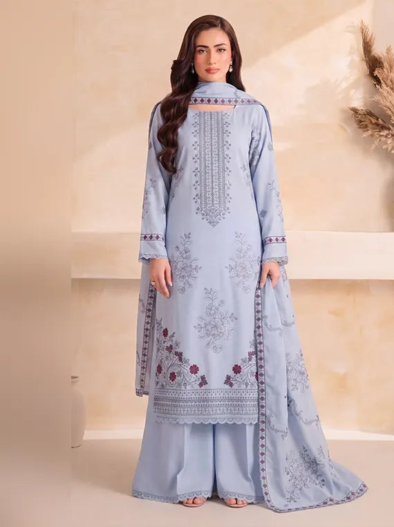 Bloom by Fantak Unstitched Dhanak Peach Slub Collection'26 V-544 (D-02)
