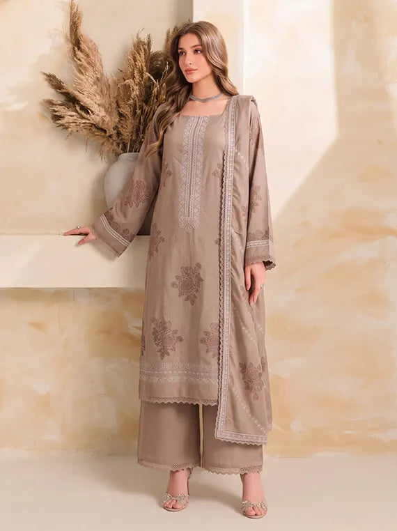 Bloom by Fantak Unstitched Dhanak Peach Slub Collection'26 V-544 (D-03)