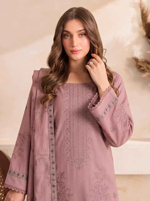Bloom by Fantak Unstitched Dhanak Peach Slub Collection'26 V-544 (D-04)