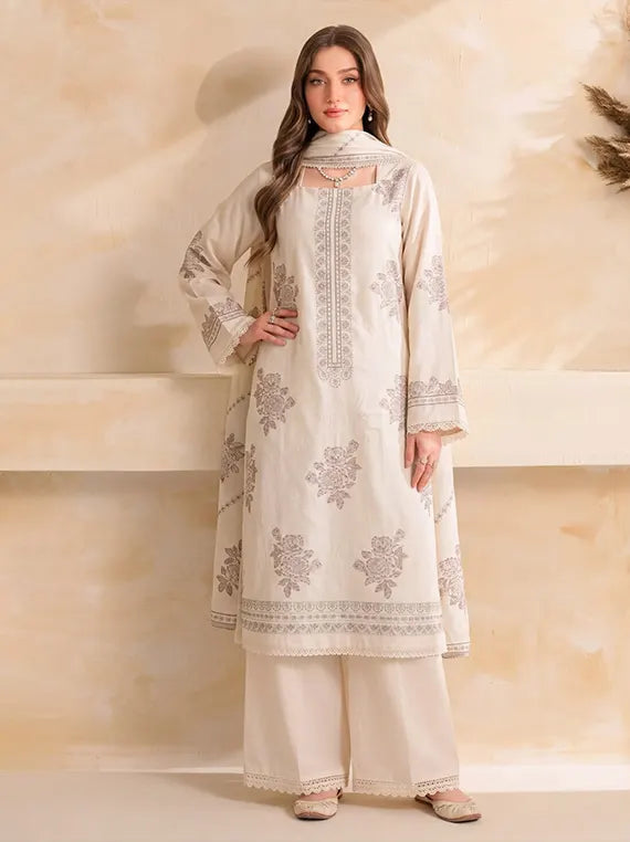 Bloom by Fantak Unstitched Dhanak Peach Slub Collection'26 V-544 (D-05)