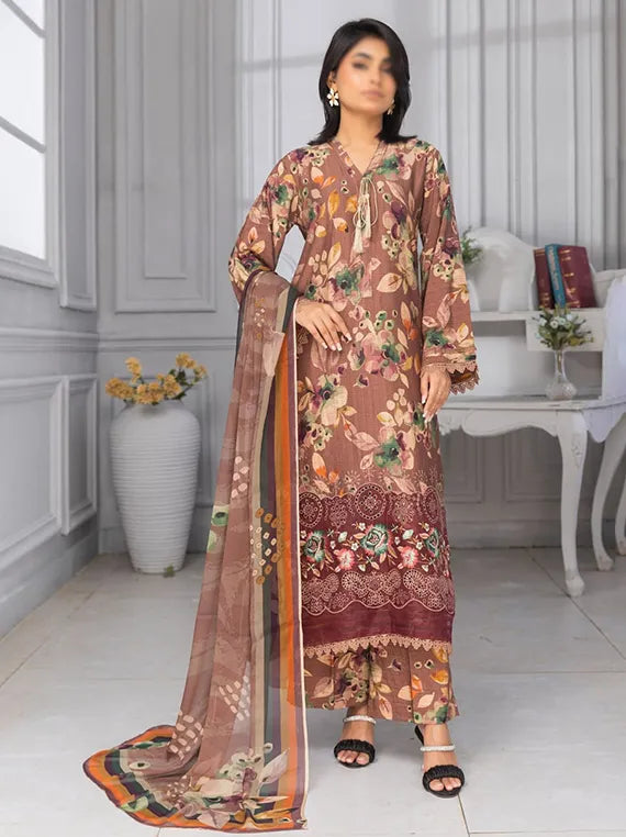 Bloom Embroidered Viscose Doriya Collection 2025 By Fantak (D-02)
